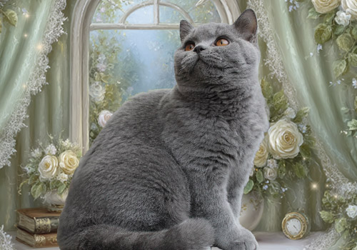 Night Hunter Brits Korthaar kater Hunter - Fawn met koper kleur ogen